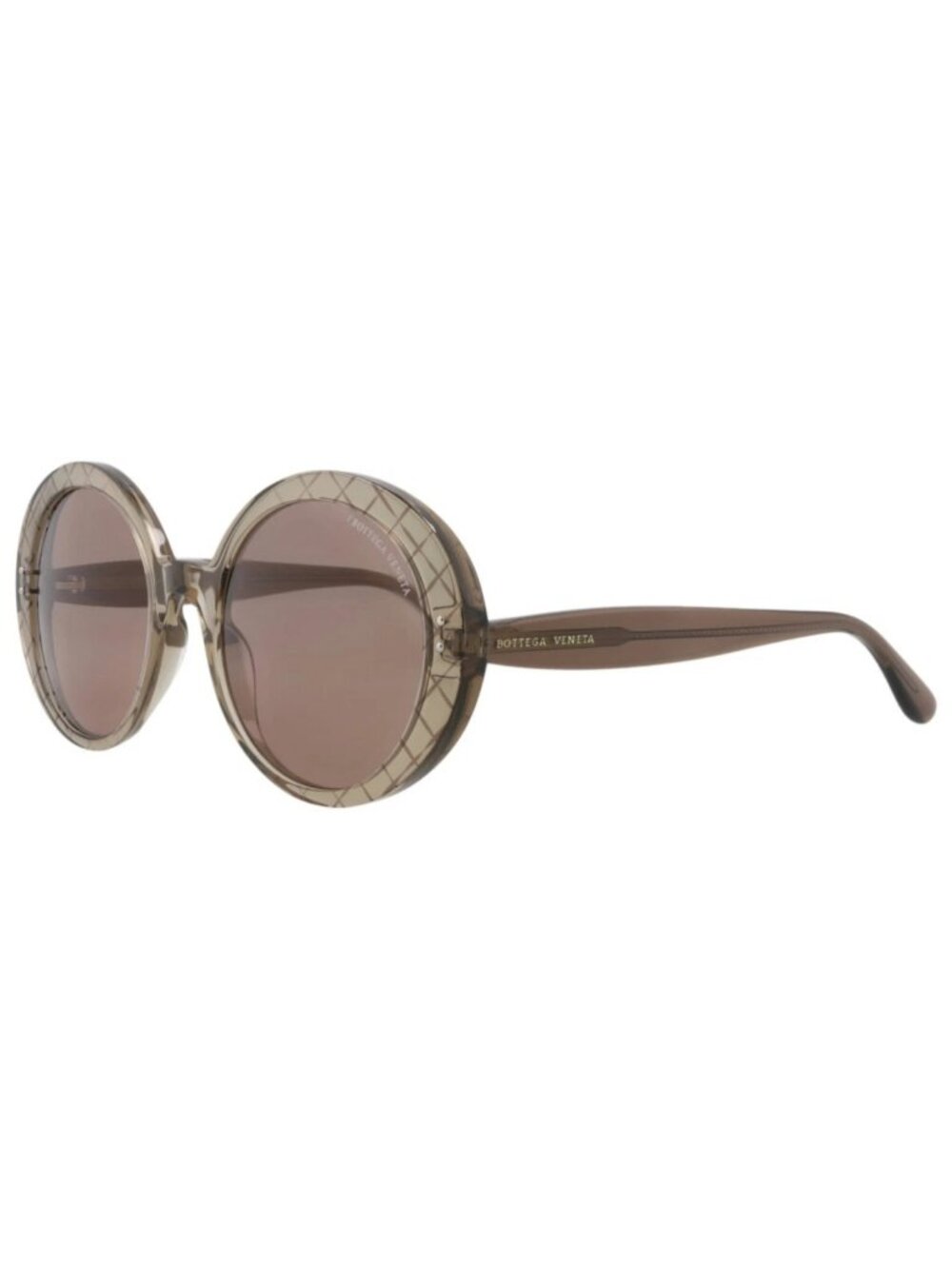 New Bottega Veneta Women's Sunglasses Round Oval Acetate Frame Brown Brown Brown